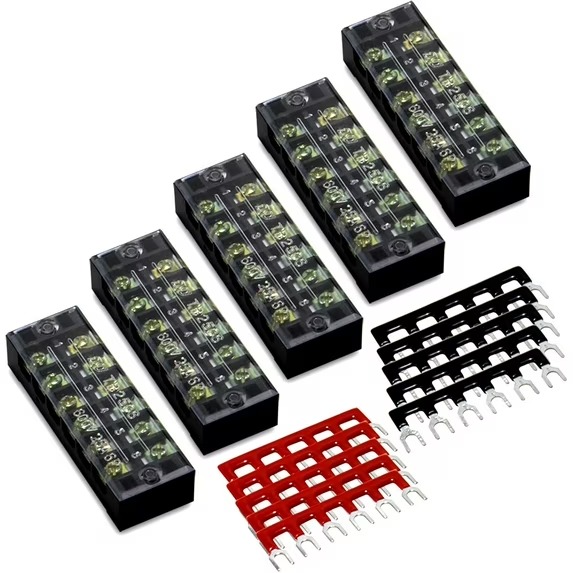 5 Pcs 6-Position Double Row Screw Terminal Strip